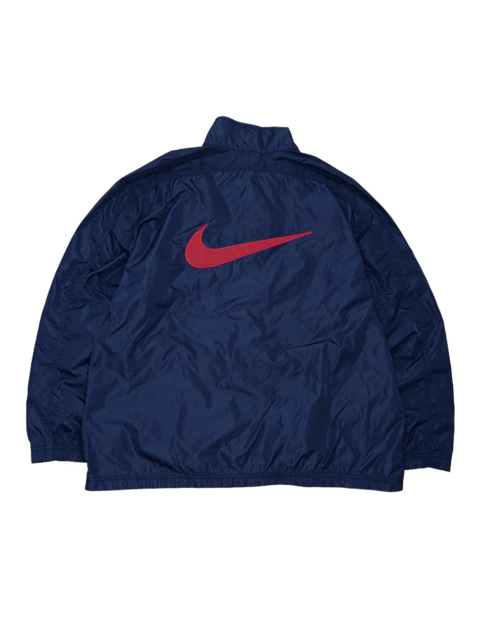 Vintage 90s Nike Windbreaker Big Swoosh Embroidered Back Blue/Red - Size L/XL – photo 2